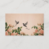 ヴィンテージのバラ及び芸術的なハチドリ 名刺 (裏面)