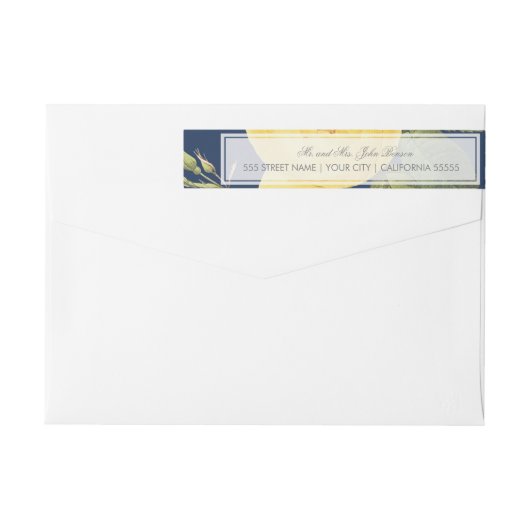 ヴィンテージのバラ園の差出人住所ラベル ラップアラウンドラベル (裏面)