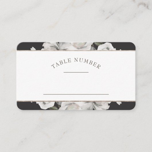 ヴィンテージのバラ結婚席のテーブル番号 プレイスカード (正面)