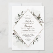 ヴィンテージのバラ金ゴールドダイヤモンドフレーム結婚ズ 招待状 (正面)