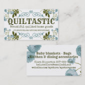 ヴィンテージのバラ キルター quilt quilting 刺繍 手工芸 名刺 (正面/裏面)