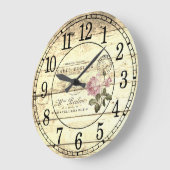 ヴィンテージのバラ ラージ壁時計 (傾斜)