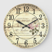 ヴィンテージのバラ ラージ壁時計 (正面)