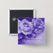 ヴィンテージのバラ 缶バッジ (正面&裏面)