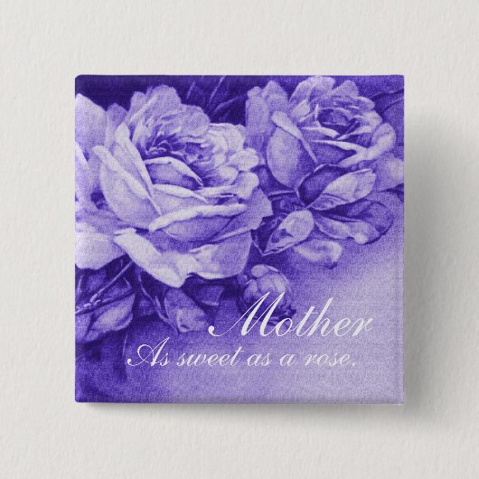 ヴィンテージのバラ 缶バッジ (正面)