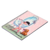 ヴィンテージのバレリーナのイメージのノート ノートブック (左側)