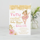 ヴィンテージのバレリーナのチュチュの女の子のベビーシャワーの招待状 招待状 (スタンド正面)