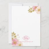 ヴィンテージのバレリーナのチュチュの女の子のベビーシャワーの招待状 招待状 (裏面)