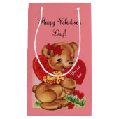 ヴィンテージのバレンタインくま スモールペーパーバッグ (正面)