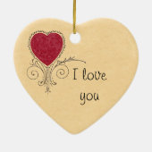 ヴィンテージのバレンタインのオーナメント セラミックオーナメント (裏面)