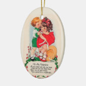 ヴィンテージのバレンタインのキス セラミックオーナメント (左)