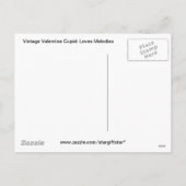 ヴィンテージのバレンタインのキューピッドはメロディーを愛します シーズンポストカード (裏面)