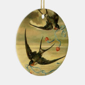 ヴィンテージのバレンタインのツバメ セラミックオーナメント (右)