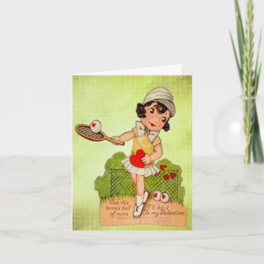 ヴィンテージのバレンタインのテニスの恋人 シーズンカード (正面)