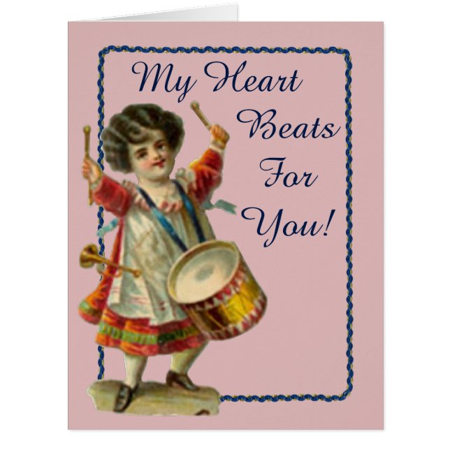 ヴィンテージのバレンタインのドラマーの女の子 (正面)