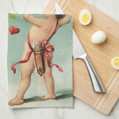 ヴィンテージのバレンタインの台所タオル キッチンタオル (四つ折り)