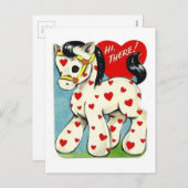 ヴィンテージのバレンタインの子馬 シーズンポストカード (正面/裏面)