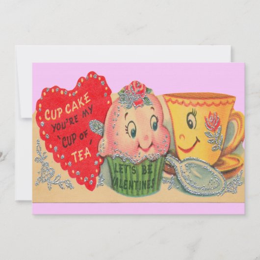 ヴィンテージのバレンタインの招待状 招待状 (正面)