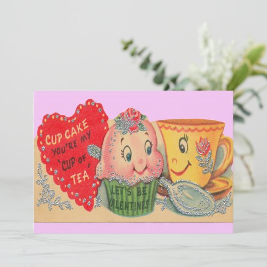 ヴィンテージのバレンタインの招待状 招待状 (スタンド正面)