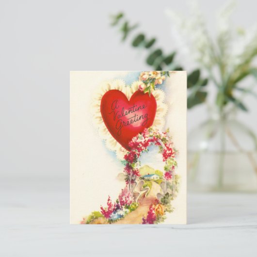ヴィンテージのバレンタインの挨拶 シーズンポストカード (スタンド正面)