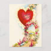 ヴィンテージのバレンタインの挨拶 シーズンポストカード (正面)