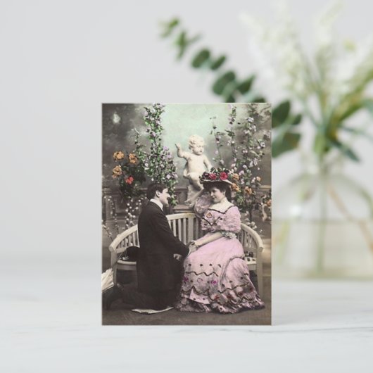 ヴィンテージのバレンタインの日付 シーズンポストカード (スタンド正面)