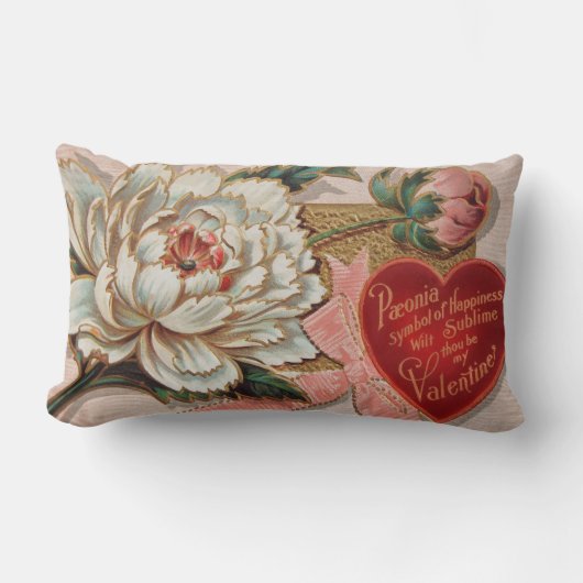 ヴィンテージのバレンタインの装飾用クッション ランバークッション (正面)