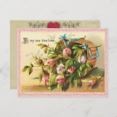 ヴィンテージのバレンタインの郵便はがき シーズンポストカード (正面/裏面)