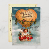 ヴィンテージのバレンタインの郵便はがき シーズンポストカード (正面/裏面)