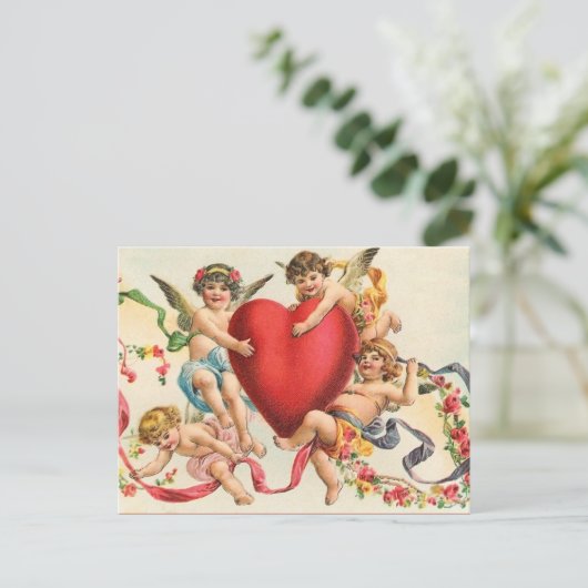 ヴィンテージのバレンタインの郵便はがき シーズンポストカード (スタンド正面)