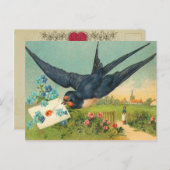 ヴィンテージのバレンタインの郵便はがき シーズンポストカード (正面/裏面)