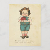 ヴィンテージのバレンタインデーのおもしろいな男の子愛メッセージ シーズンポストカード (正面)