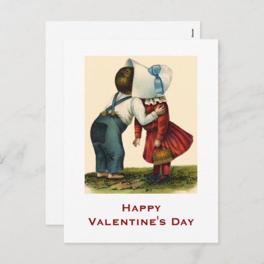 ヴィンテージのバレンタインデーのキスをするな郵便はがき シーズンポストカード (正面/裏面)