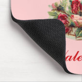 ヴィンテージのバレンタインデーのティーカップのマウスパッド マウスパッド (コーナー)