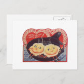 ヴィンテージのバレンタインデーカード郵便はがき シーズンポストカード (正面/裏面)