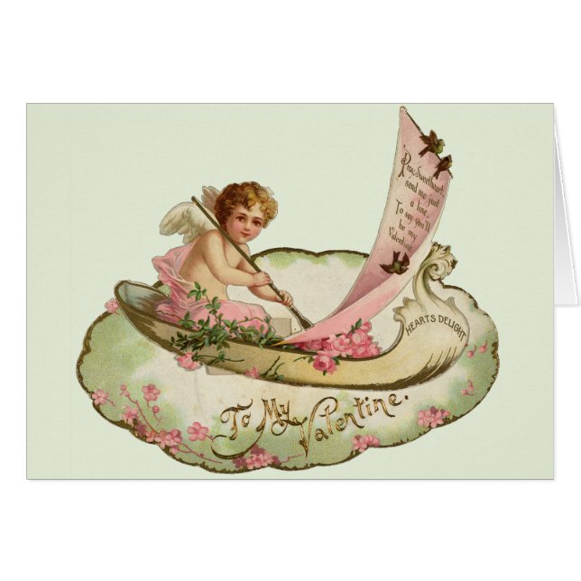 ヴィンテージのバレンタインデーカード (正面横)