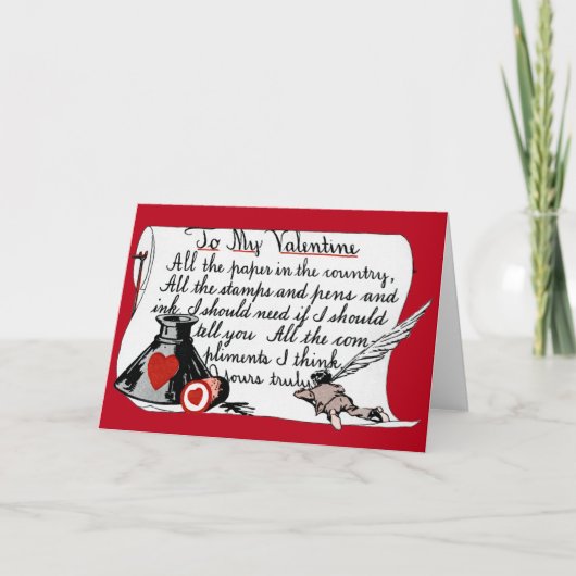 ヴィンテージのバレンタインデーカード シーズンカード (正面)