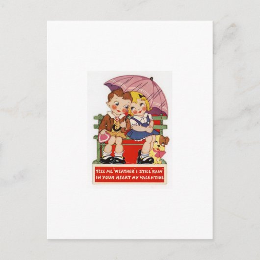 ヴィンテージのバレンタインデーカード シーズンポストカード (正面)