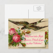 ヴィンテージのバレンタインデー私のハートは…郵便はがきを取ります シーズンポストカード (正面/裏面)