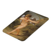 ヴィンテージのバレンタインデー、弓矢のキューピッドの森林 マグネット (左側)