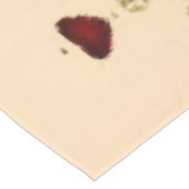 ヴィンテージのバレンタインメッセージのピンクの服 テーブルクロス (アングル)