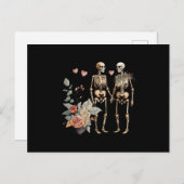 ヴィンテージのバレンタイン骨格 ポストカード (正面/裏面)