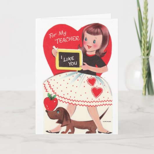 ヴィンテージのバレンタイン-私の先生のための…、 シーズンカード (正面)