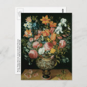 ヴィンテージのバロック風静かな花瓶に花が ポストカード (正面/裏面)