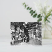 ヴィンテージのバーの写真が付いている楽しい時間の招待 インビテーションポストカード (スタンド正面)