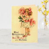 ヴィンテージのバースデー・カード カード (黄色い花)