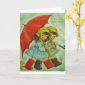 ヴィンテージのバースデー・カード カード (黄色い花)