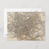 ヴィンテージのバーミンガム・イングランドの地図（1839年） ポストカード (正面/裏面)
