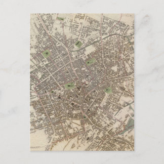 ヴィンテージのバーミンガム・イングランドの地図（1839年） ポストカード