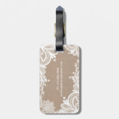 ヴィンテージのバーラップおよびレースの荷物のラベル ラゲッジタグ (裏面縦)